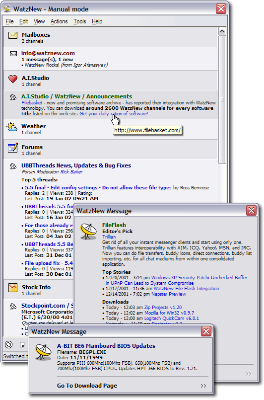 WatzNew app screenshot pulled from web.archive